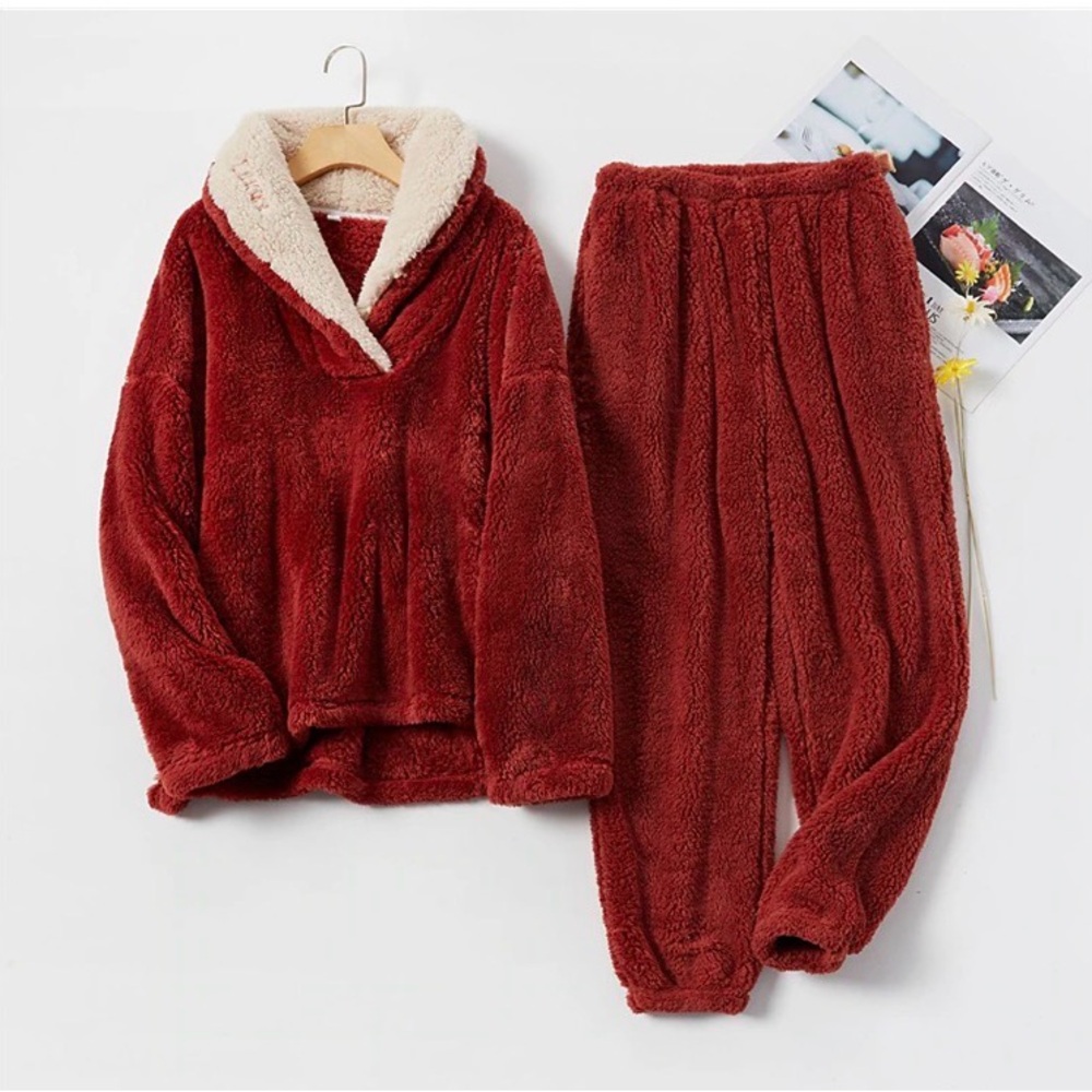 Cozy Red Fleece Pajama Set